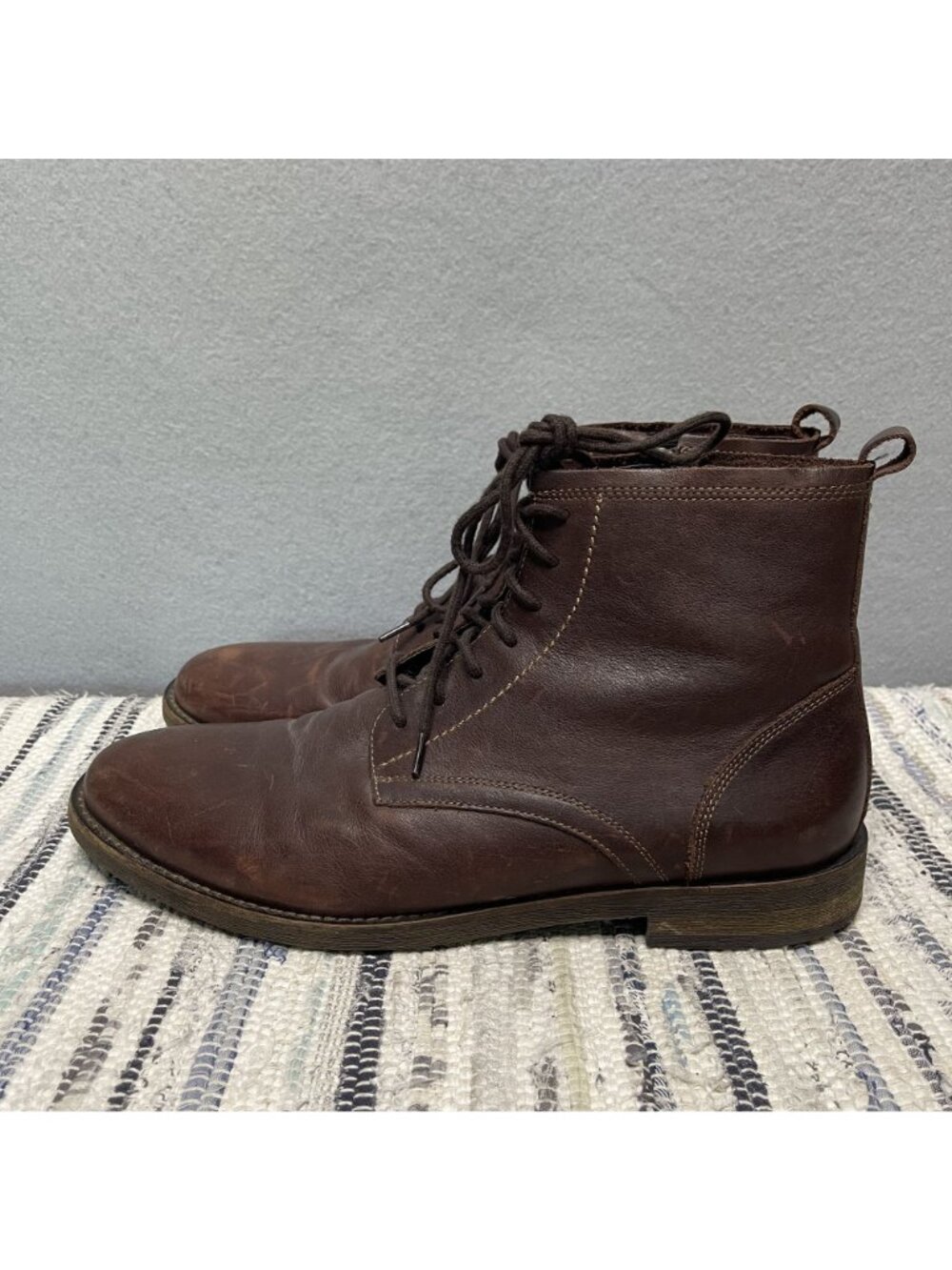 Warfield And Grand Stilwell Mens Brown Leather Boots 9.5 Side Zipper - Picture 4 of 10